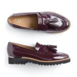 Stitch Fix women’s burgundy patent tassel loafers.