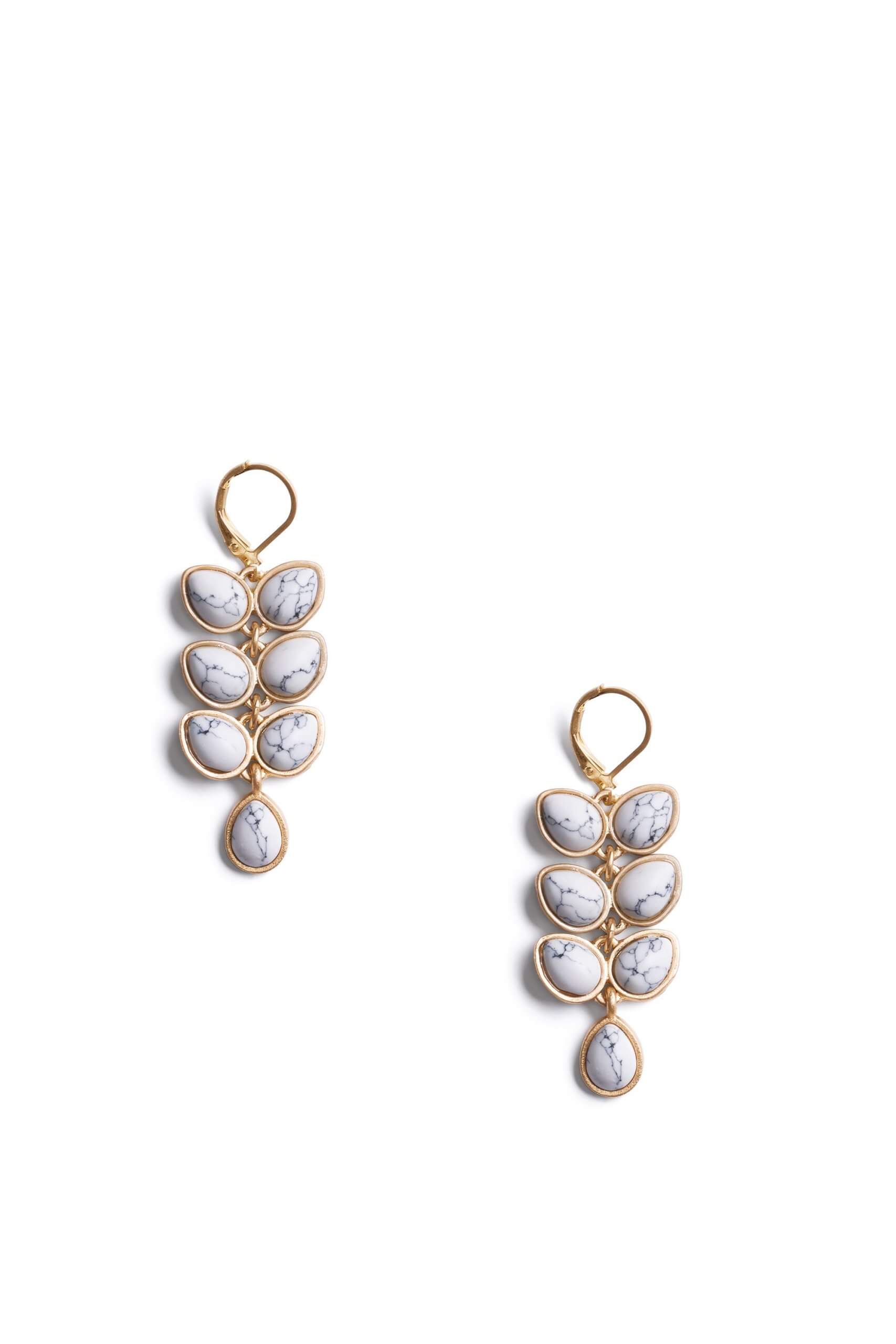 Stitch Fix Women’s gold and marble drop earrings.
