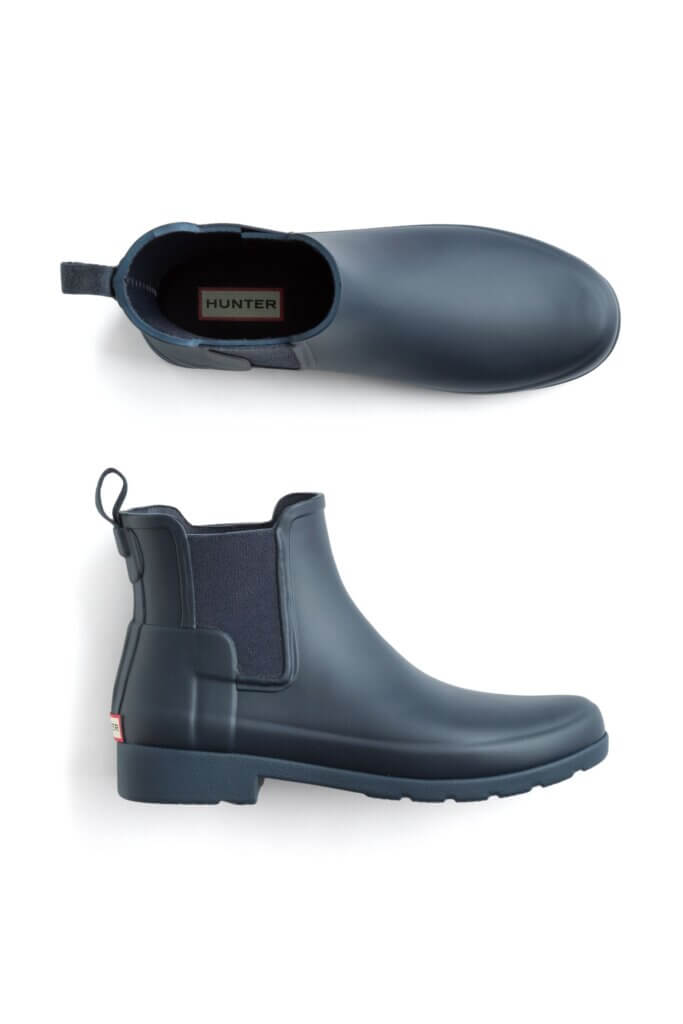 Stitch Fix women’s navy rubber Chelsea boots.