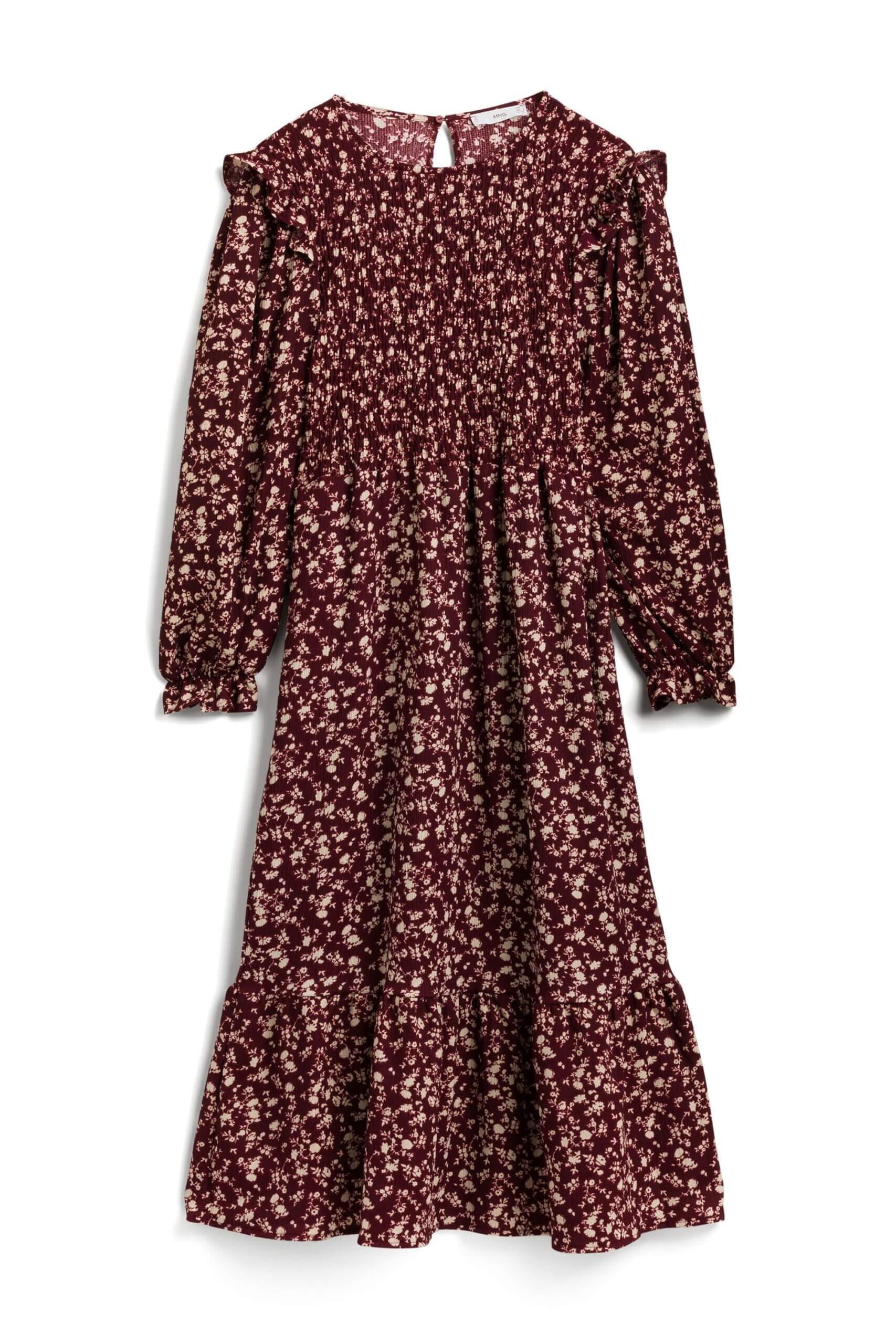 Stitch Fix women’s burgundy floral long-sleeve dress.