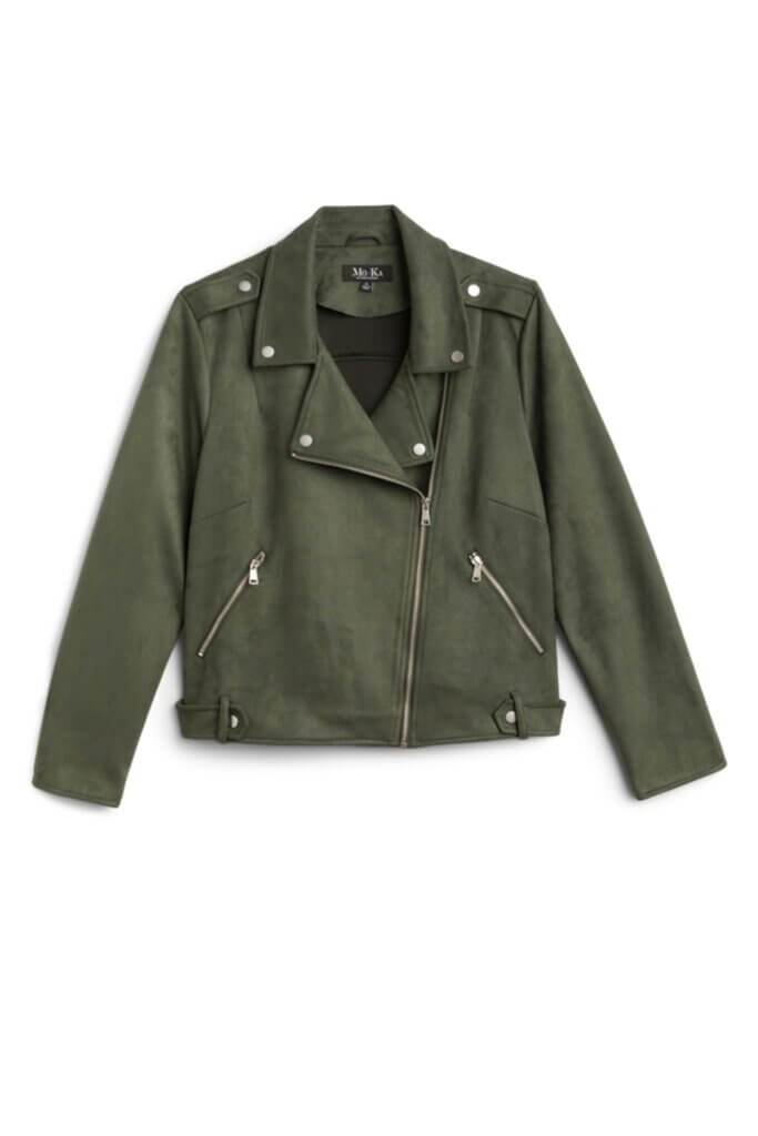 Stitch Fix Women’s olive moto jacket.