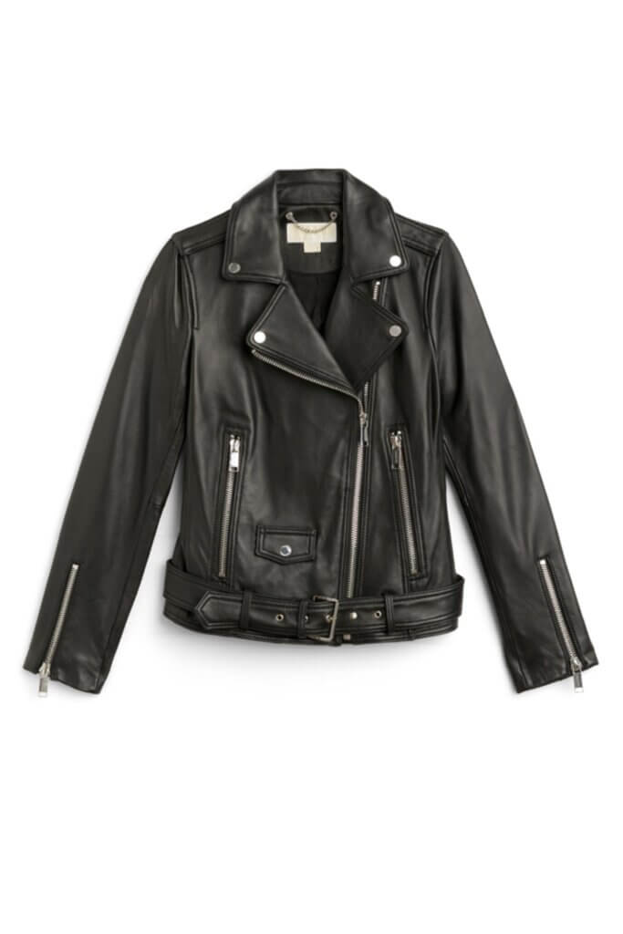 Stitch Fix Women’s black leather moto jacket.