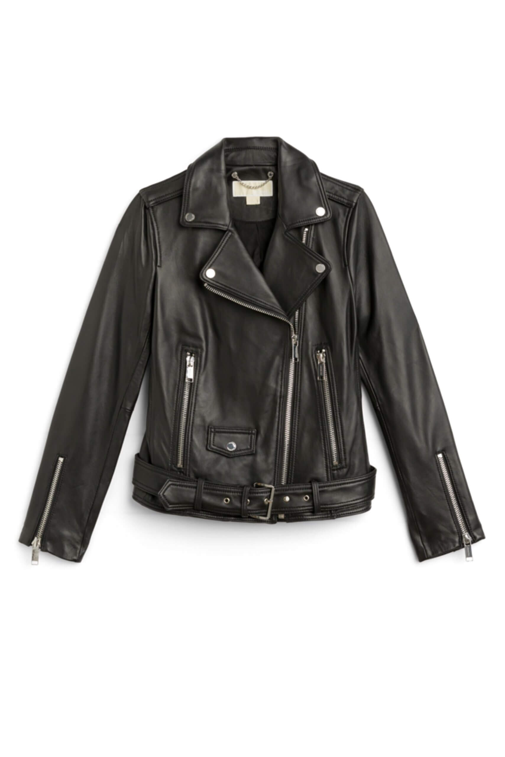 Stitch Fix Women’s black leather moto jacket.