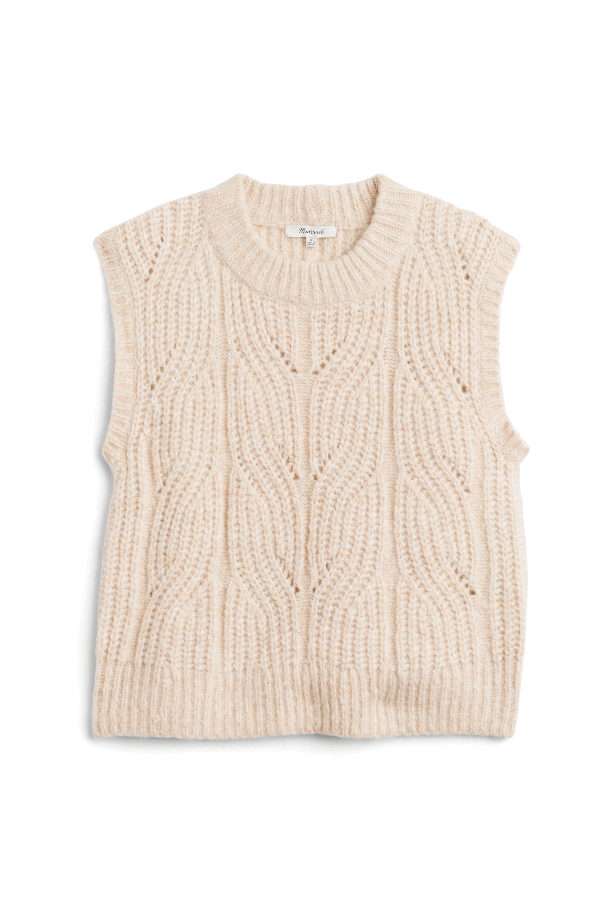 Stitch Fix Women’s cream cable-knit vest.