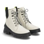 Stitch Fix Women’s white lace-up lug-sole boots.
