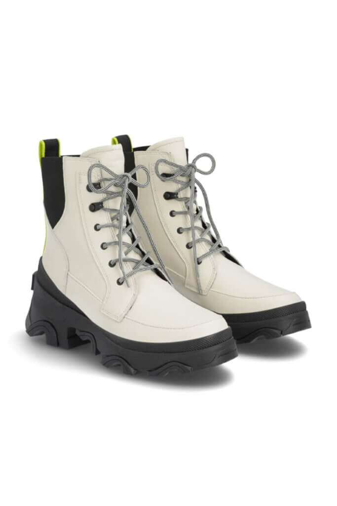 Stitch Fix Women’s white lace-up lug-sole boots.