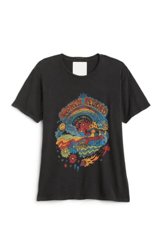 Stitch Fix Women’s black short-sleeve grunge style graphic T-shirt