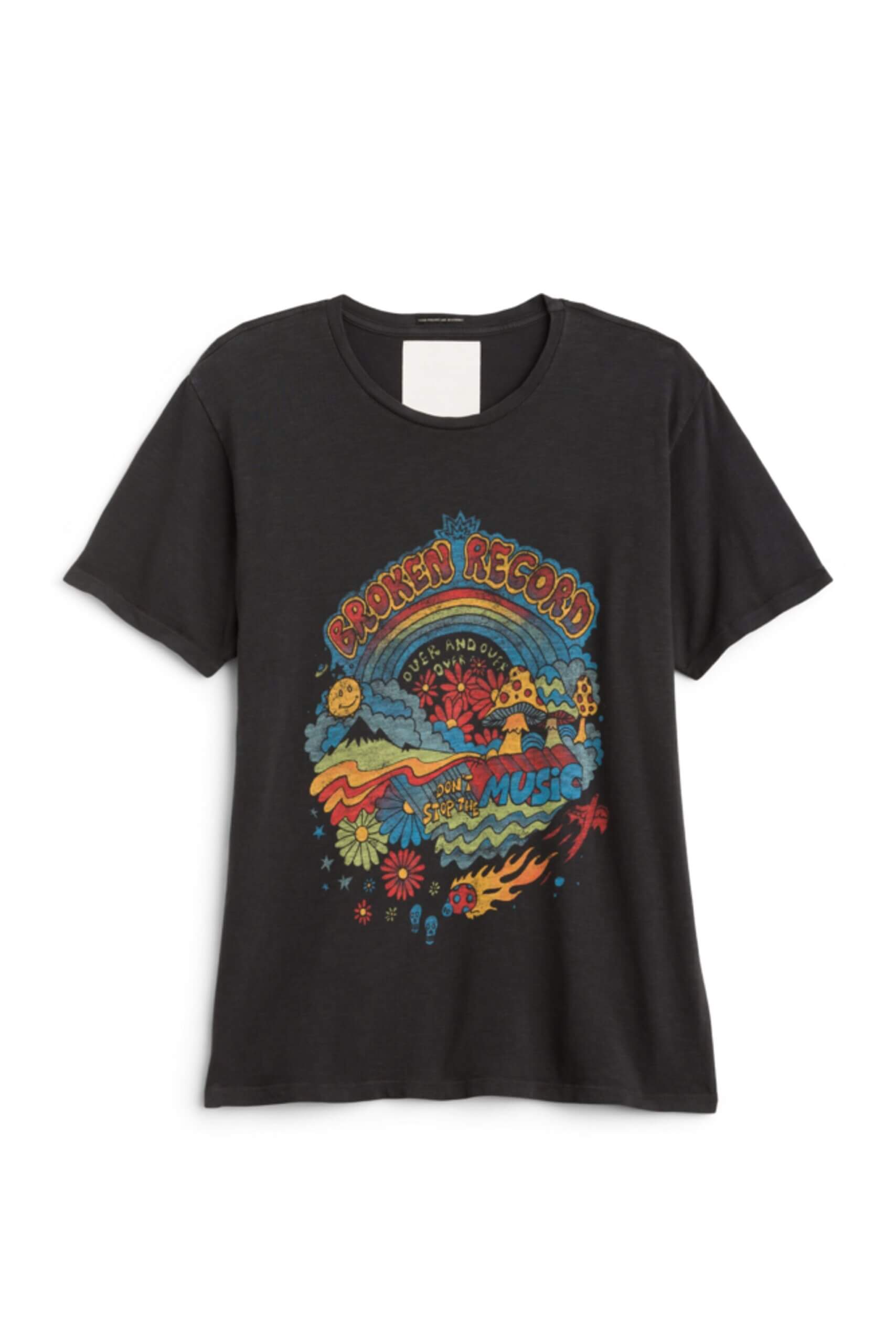 Stitch Fix Women’s black short-sleeve grunge style graphic T-shirt
