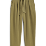 Stitch Fix Women’s olive paper bag belted trousers.