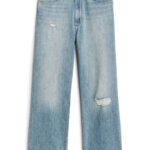 Stitch Fix Women’s light-wash straight-leg distressed jeans.