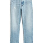 Stitch Fix Women’s distressed light-wash straight-leg jeans.