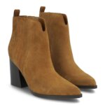 Stitch Fix Women’s tan suede heeled booties.