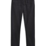 Stitch Fix Women’s black straight-leg jeans with frayed hem.