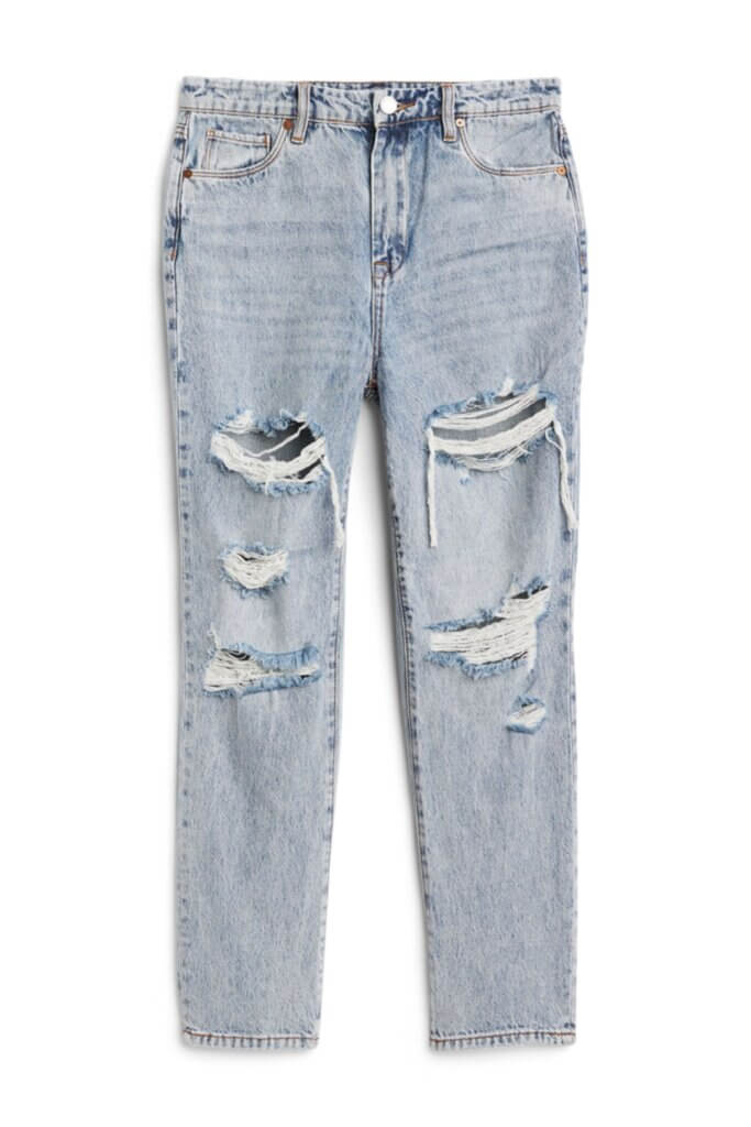 Stitch Fix Women’s distressed acid-wash straight-leg jeans.