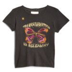 Stitch Fix Women’s dark grey butterfly print graphic T-shirt.