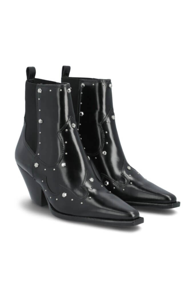 Stitch Fix Women’s black patent studded cowboy booties.