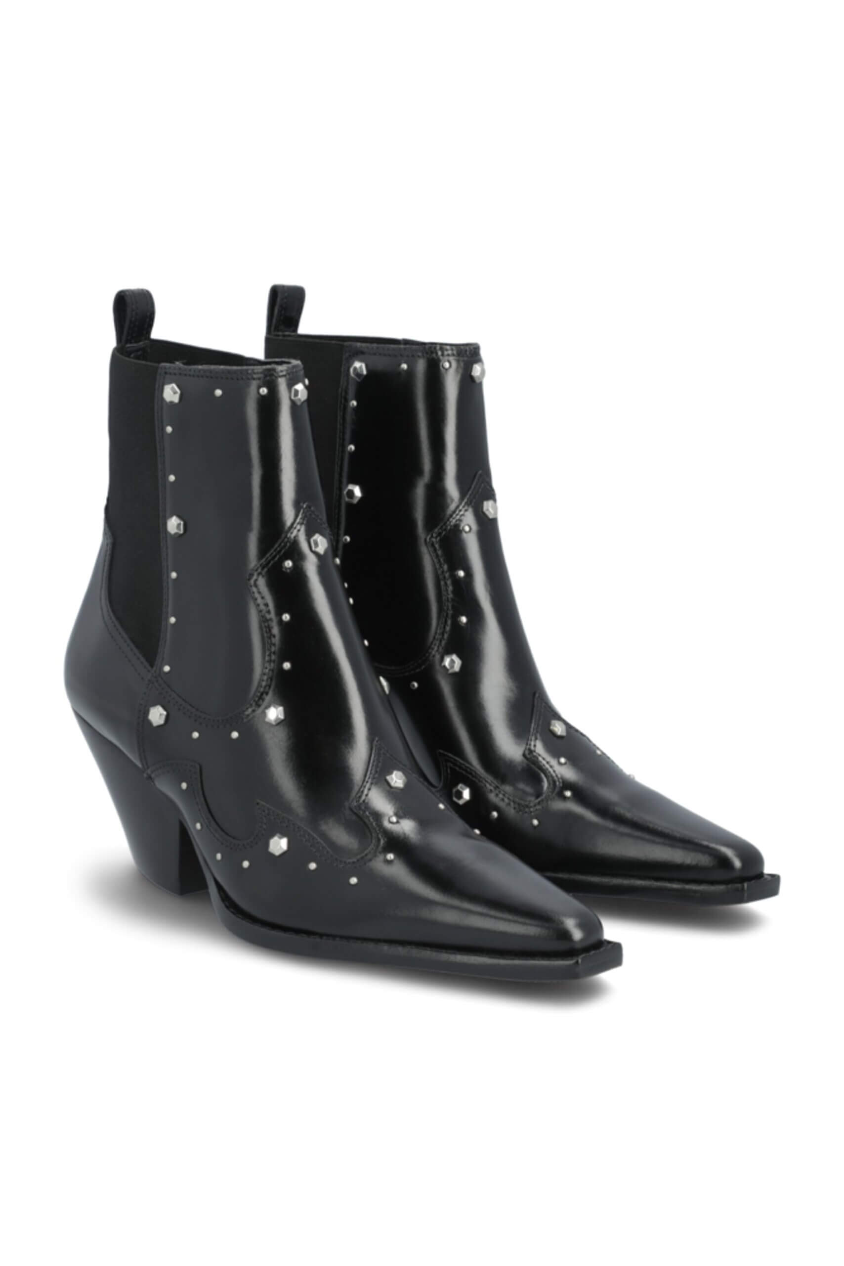 Stitch Fix Women’s black patent studded cowboy booties.