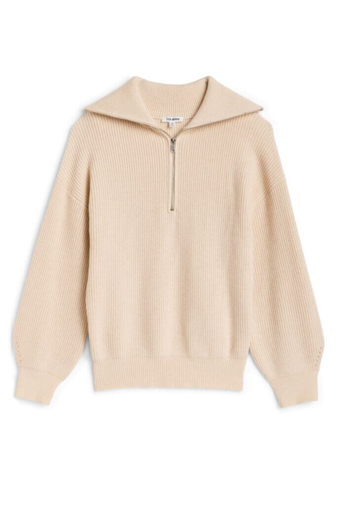 Stitch Fix Women’s knit quarter-zip pullover sweater.