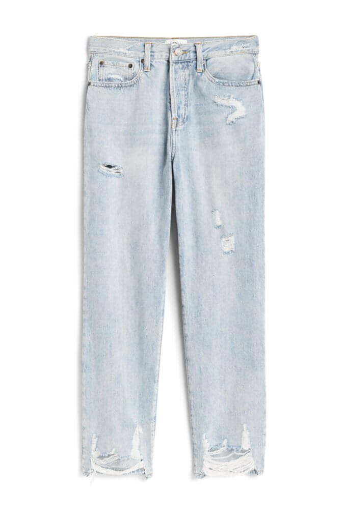 Stitch Fix Women’s distressed light-wash straight-leg jeans.