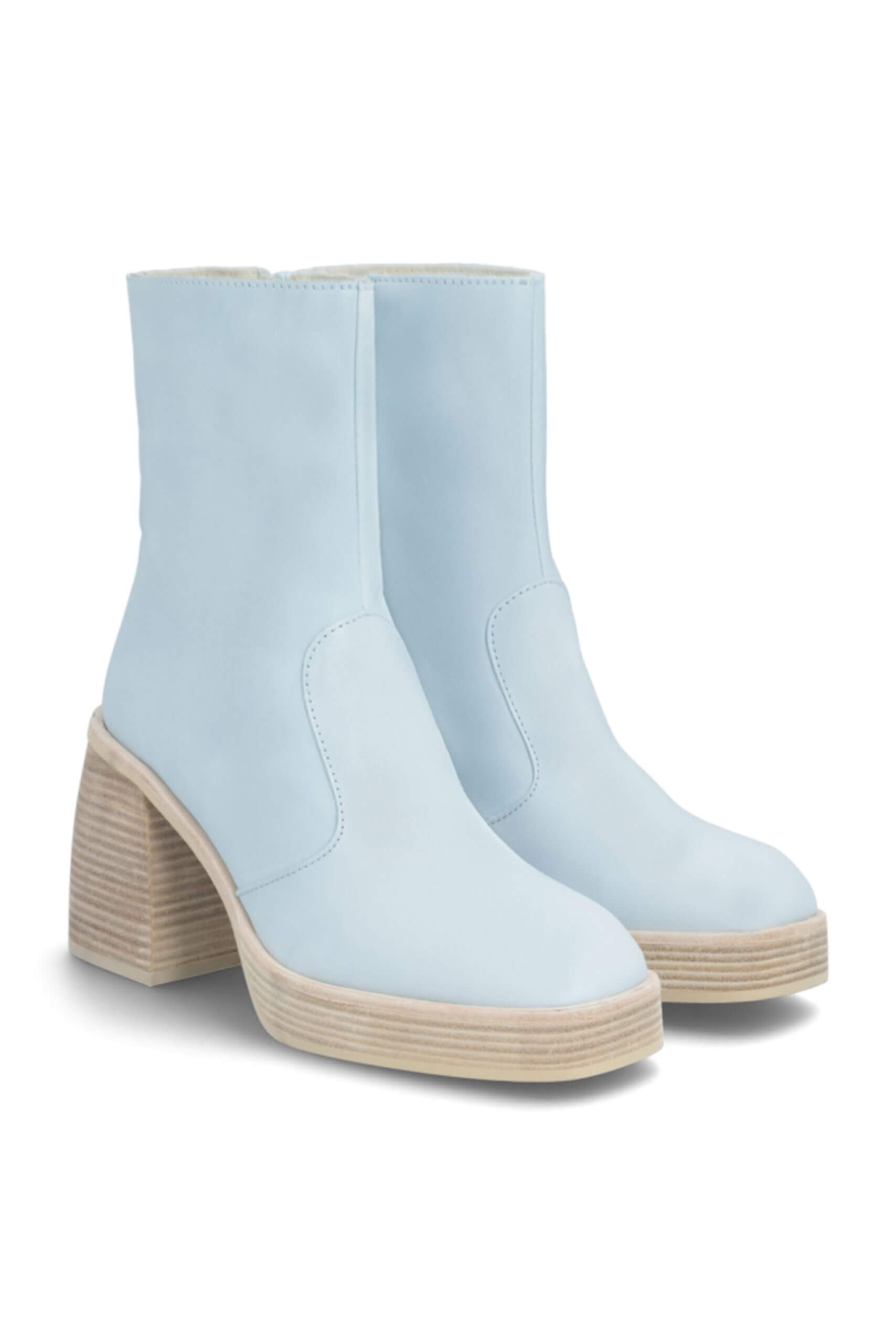 Stitch Fix Women’s light blue chunky heeled booties.