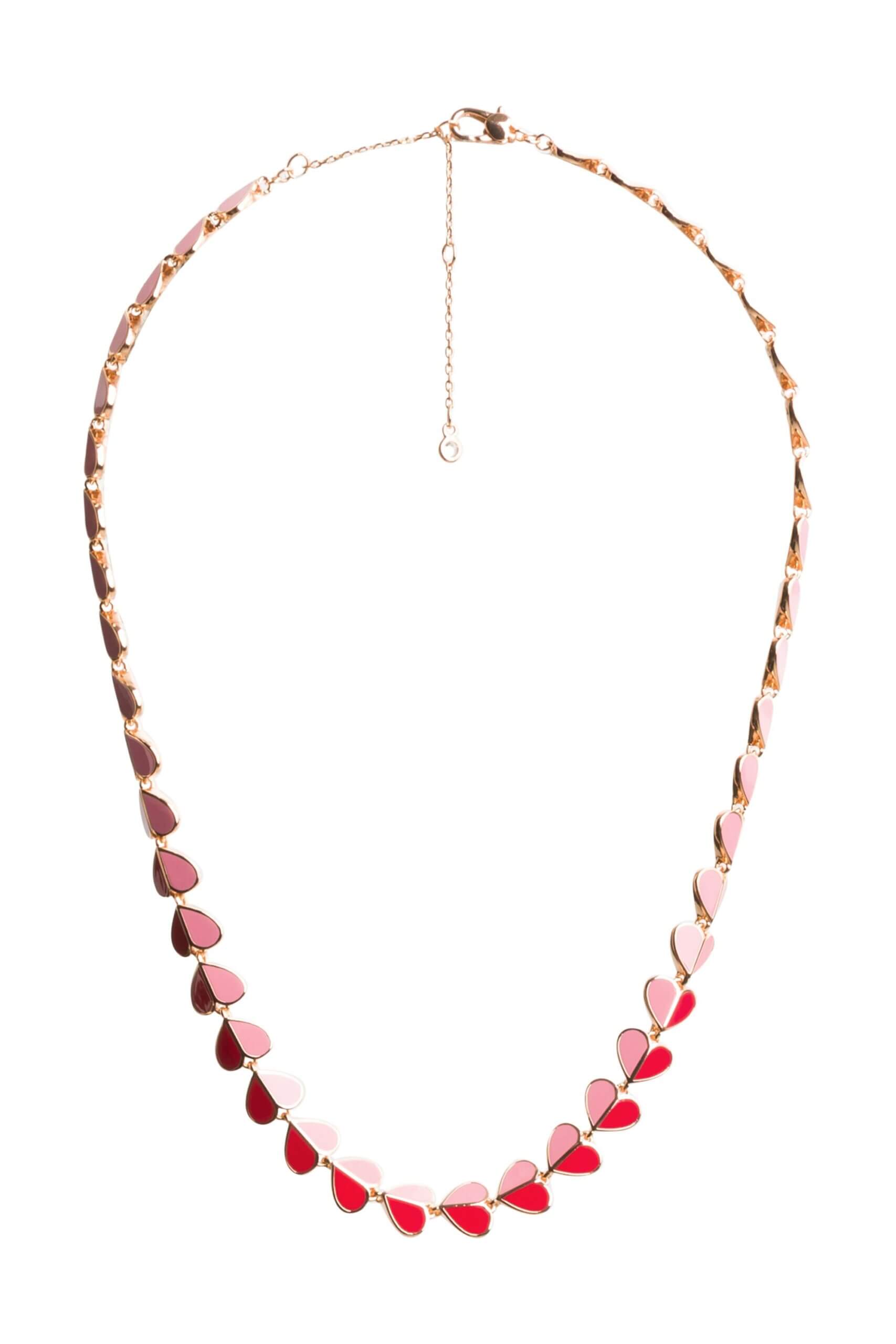 Stitch Fix women's red and gold heart chain necklace.