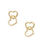 Stitch Fix women's gold, heart linked earrings.