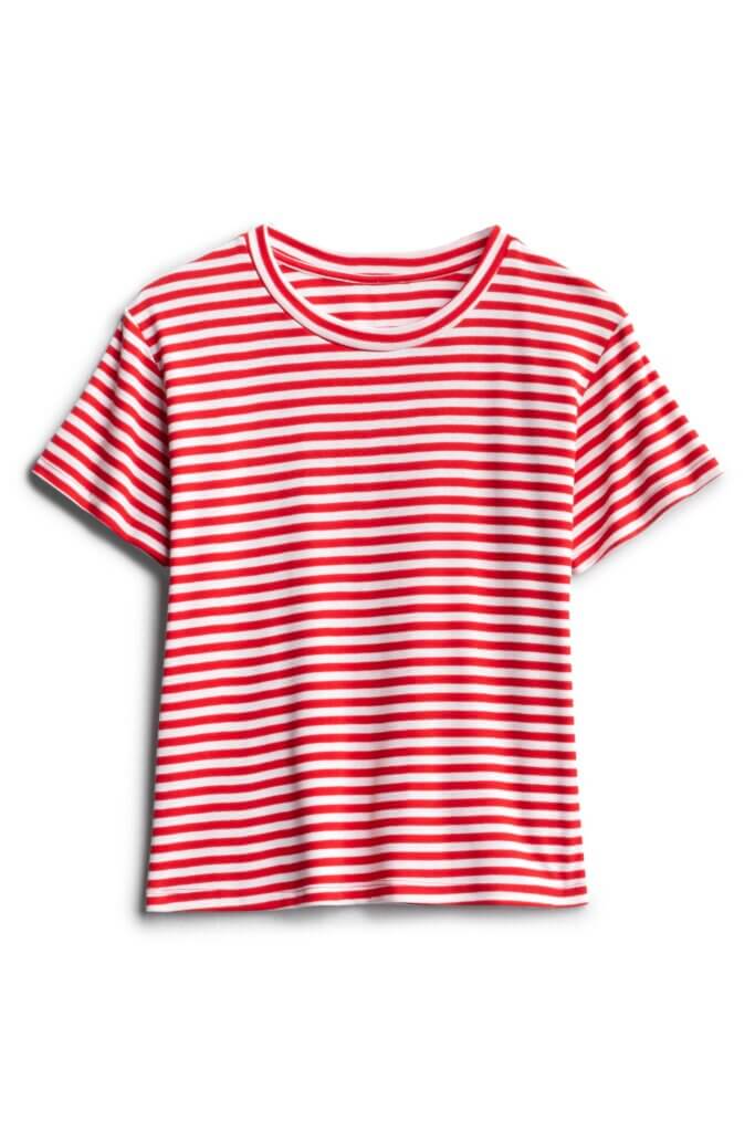 Stitch Fix women’s red and white striped T-shirt.