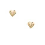 Stitch Fix women's gold and crystal heart stud earrings.
