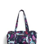 Stitch Fix women's navy, purple, white and teal floral print duffle bag.