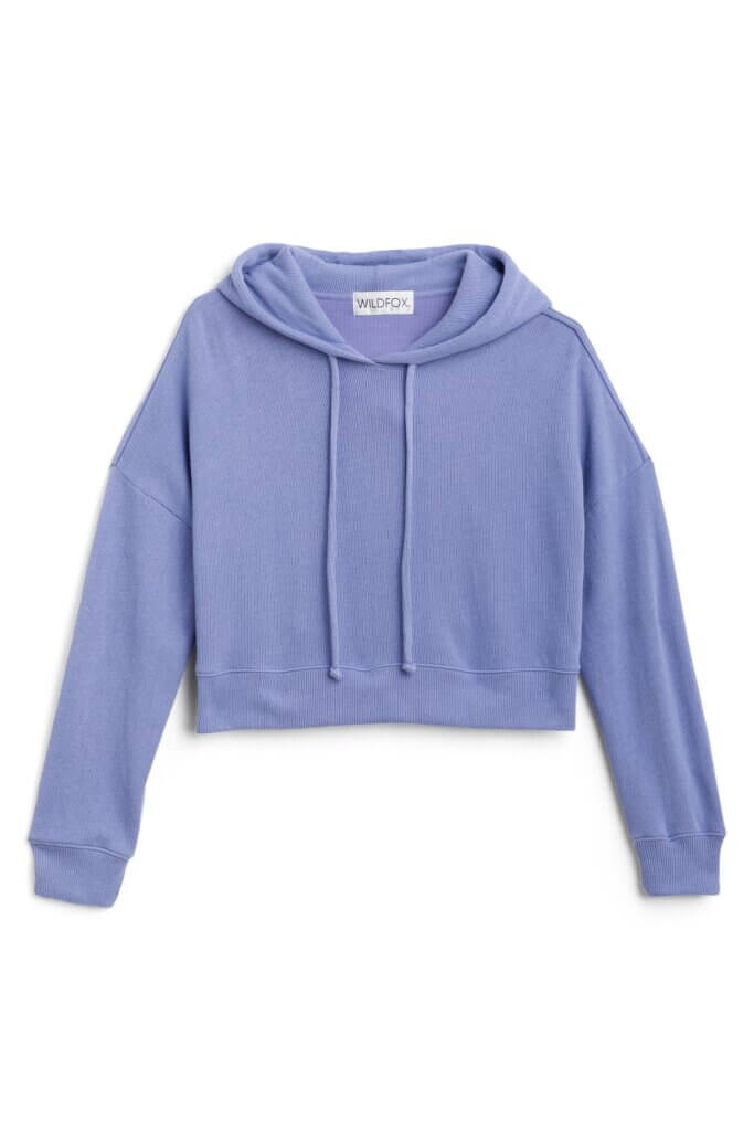 Stitch Fix women’s purple knit hoodie.