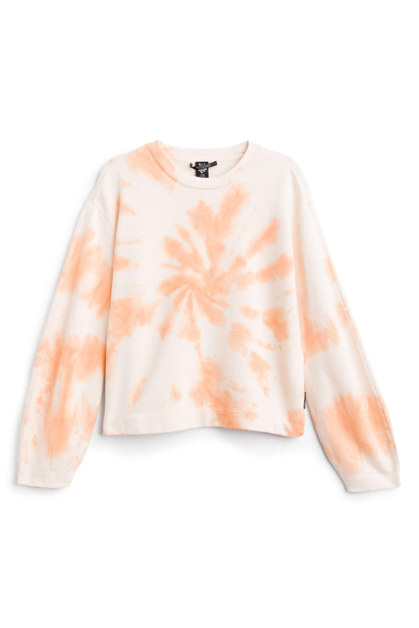 Stitch Fix women’s essential road trip packing list orange and white tie dye sweatshirt.