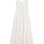 Stitch Fix women’s sleeveless tiered maxi dress with button detail.