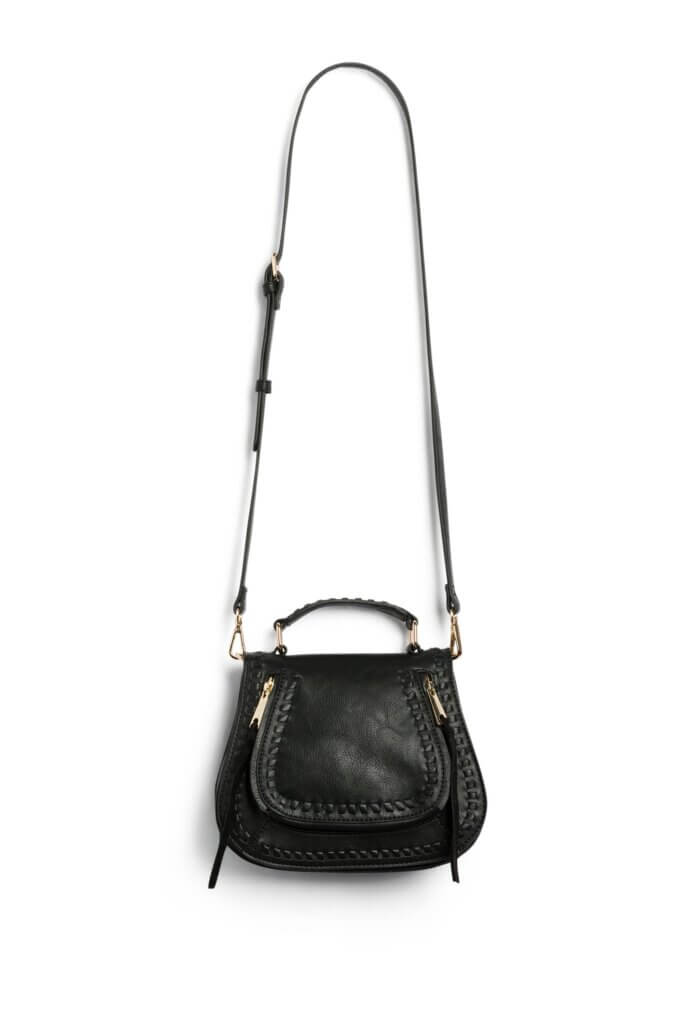 Stitch Fix women's black saddle crossbody bag.