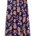 Stitch Fix women’s navy floral printed midi skirt.