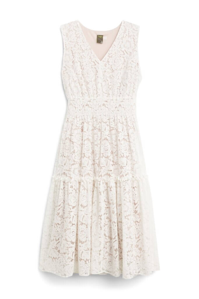 Stitch Fix women’s lace midi little white dress.
