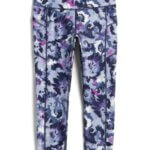Stitch Fix women's purple, white and grey abstract print yoga leggings.