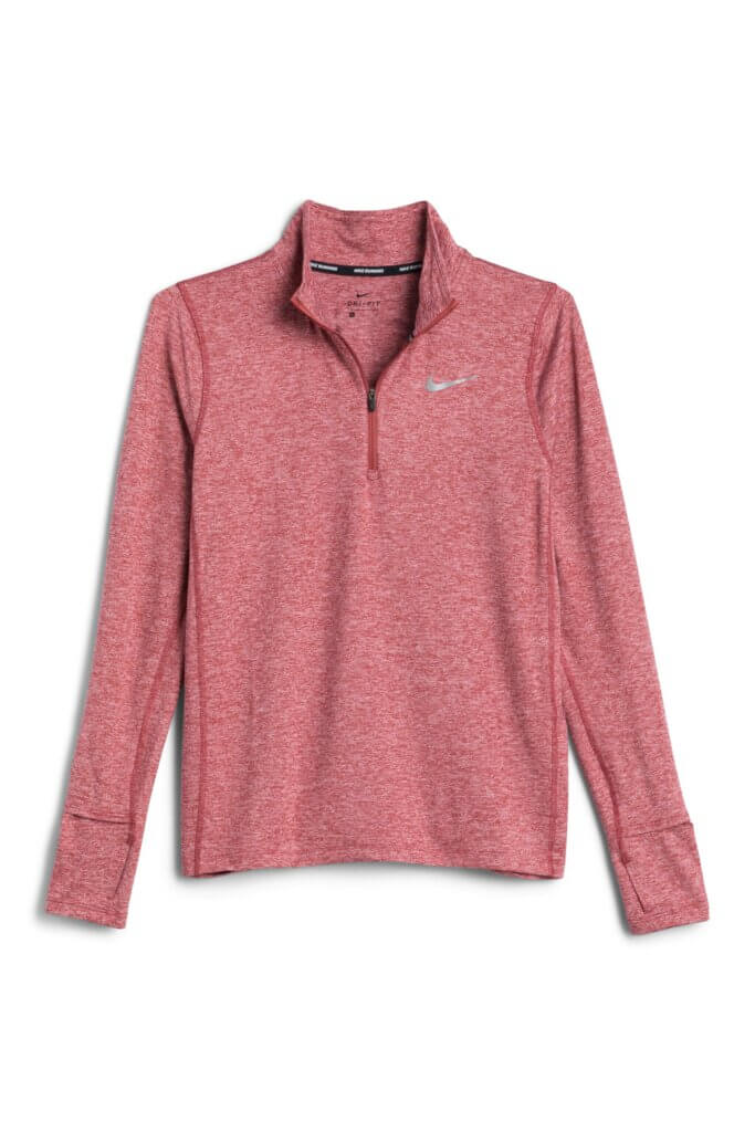 Stitch Fix women's long-sleeve red quarter-zip performance top.