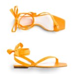 Stitch Fix women’s yellow sandals with ankle tie-straps.