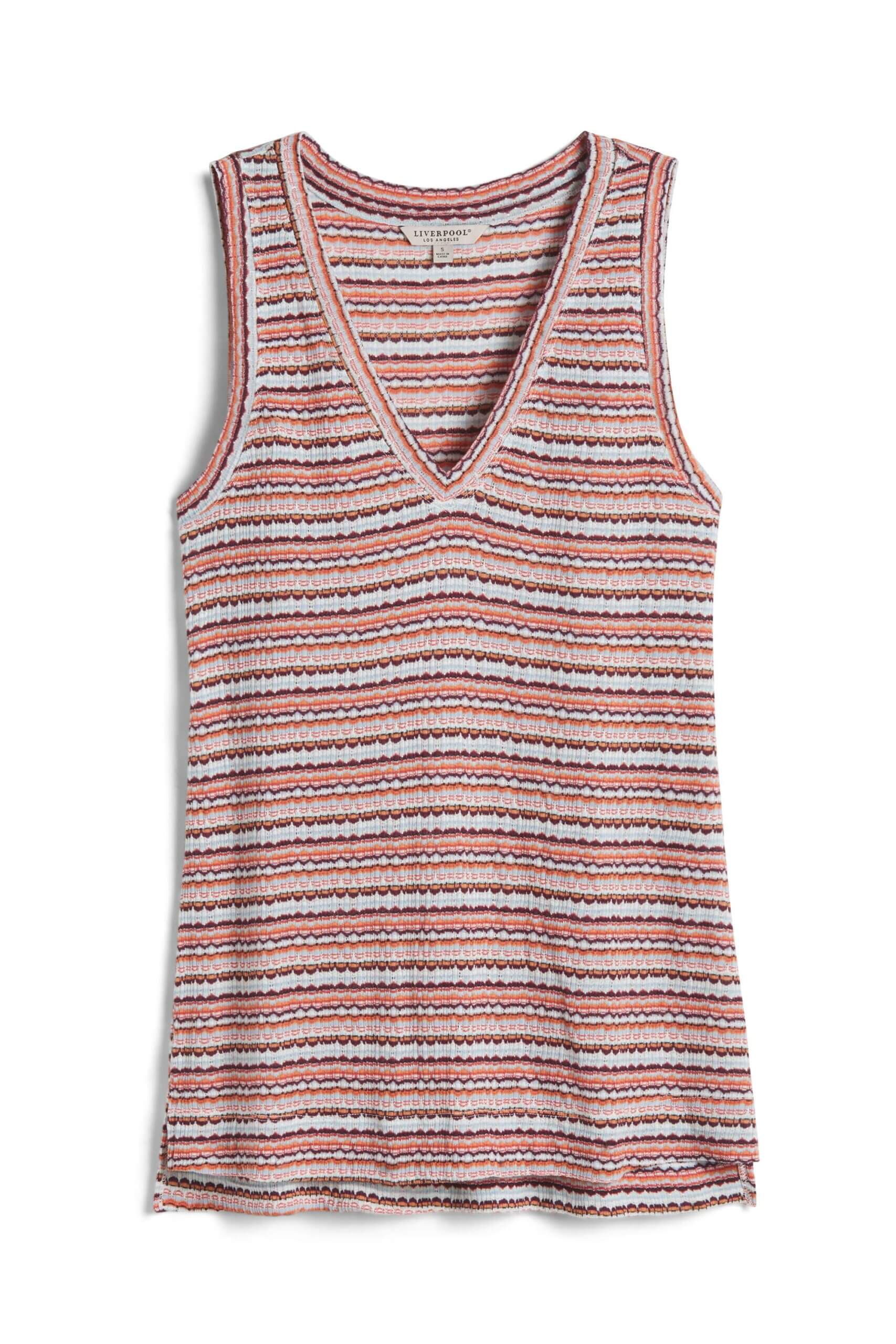 Stitch Fix women's striped v-neck tank.