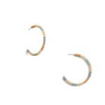 Stitch Fix women’s orange, pink, yellow, green and blue beaded half-hoop earrings.