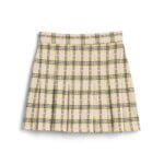 Stitch Fix women's beige plaid pleated skirt.