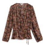 Stitch Fix women’s long-sleeve floral peplum blouse.