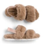 Stitch Fix women's tan fuzzy slippers.