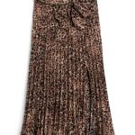Stitch Fix women’s leopard print pleated midi skirt.