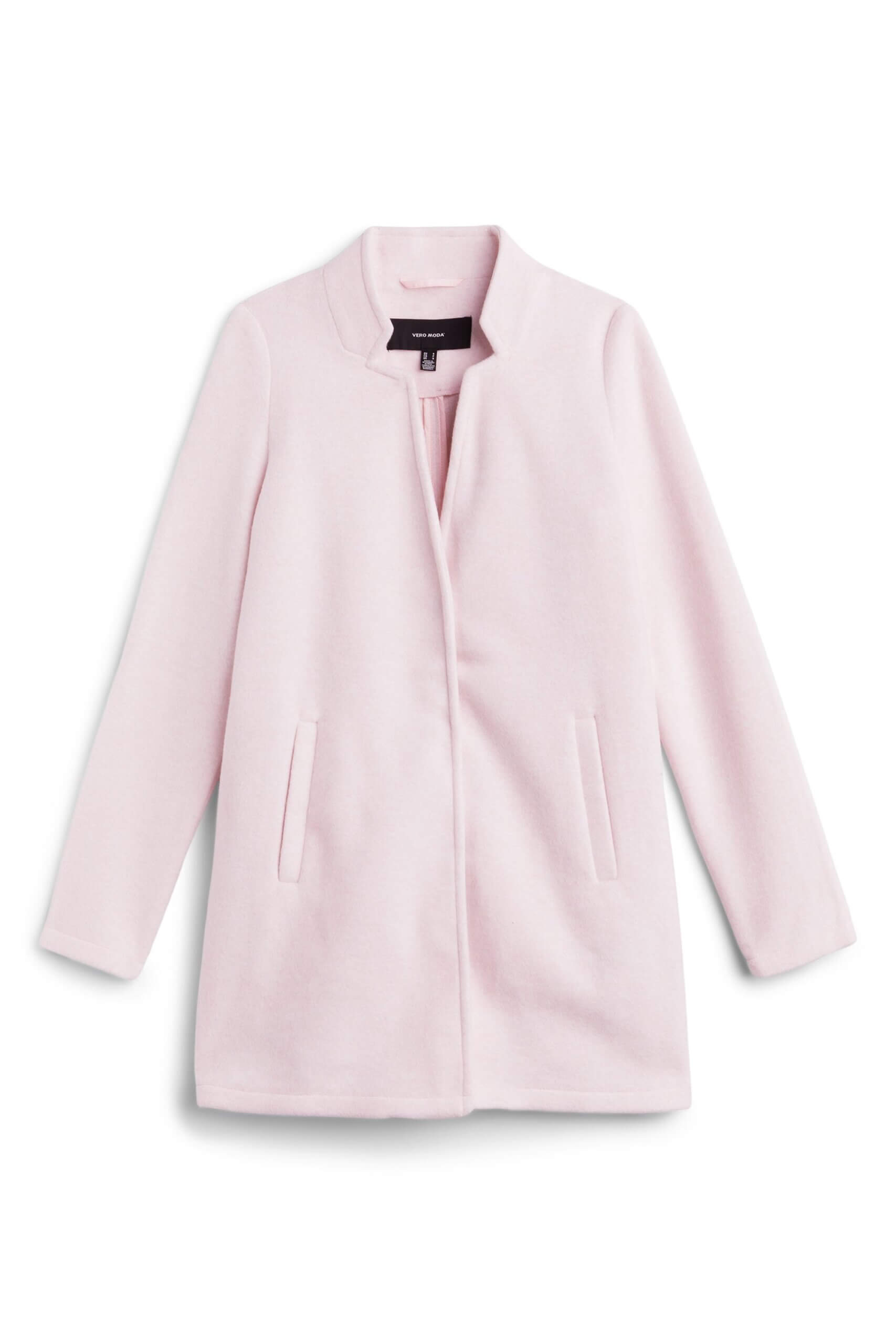 Stitch Fix women’s light pink long-line coat.
