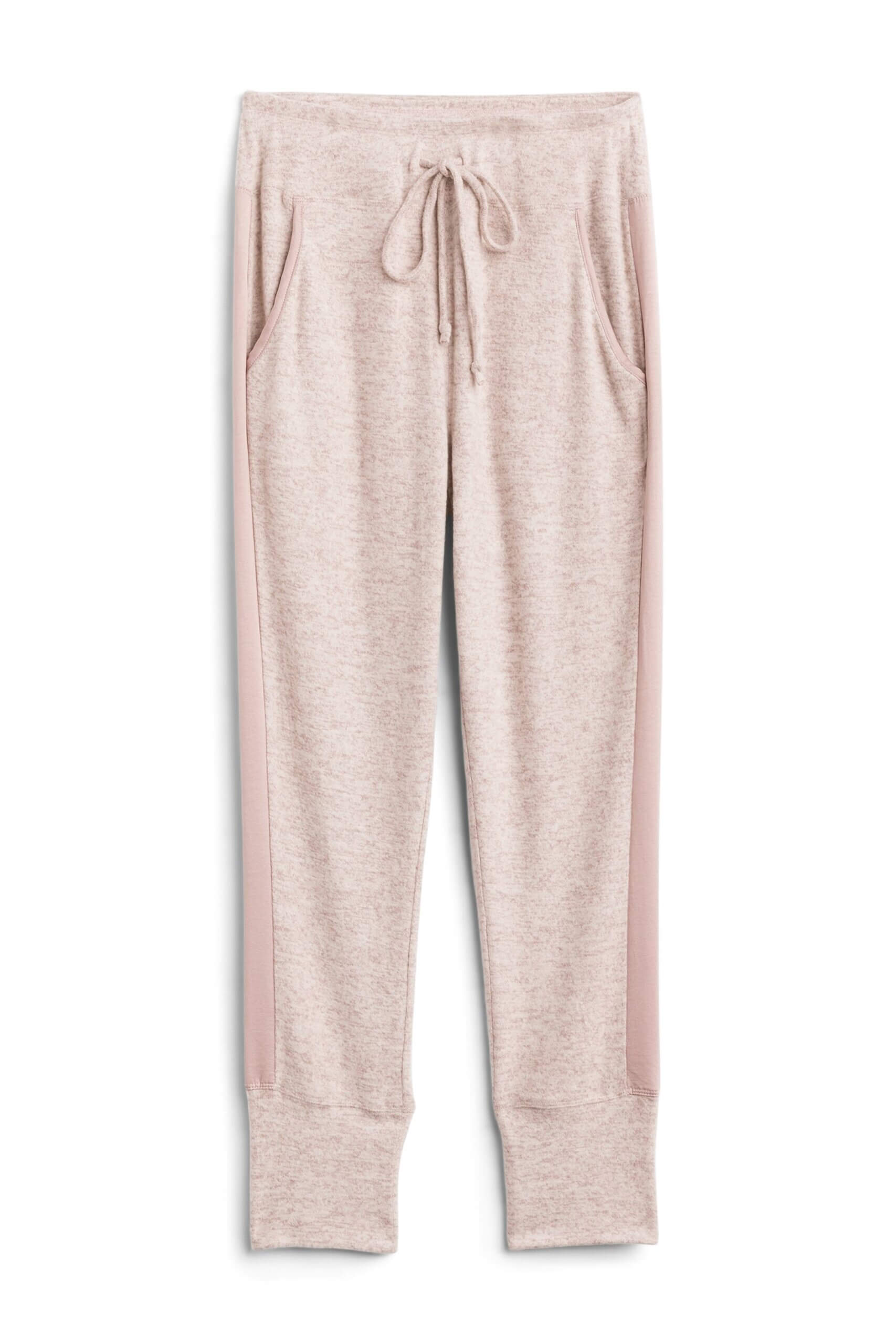 Stitch Fix women's light pink brushed knit joggers.
