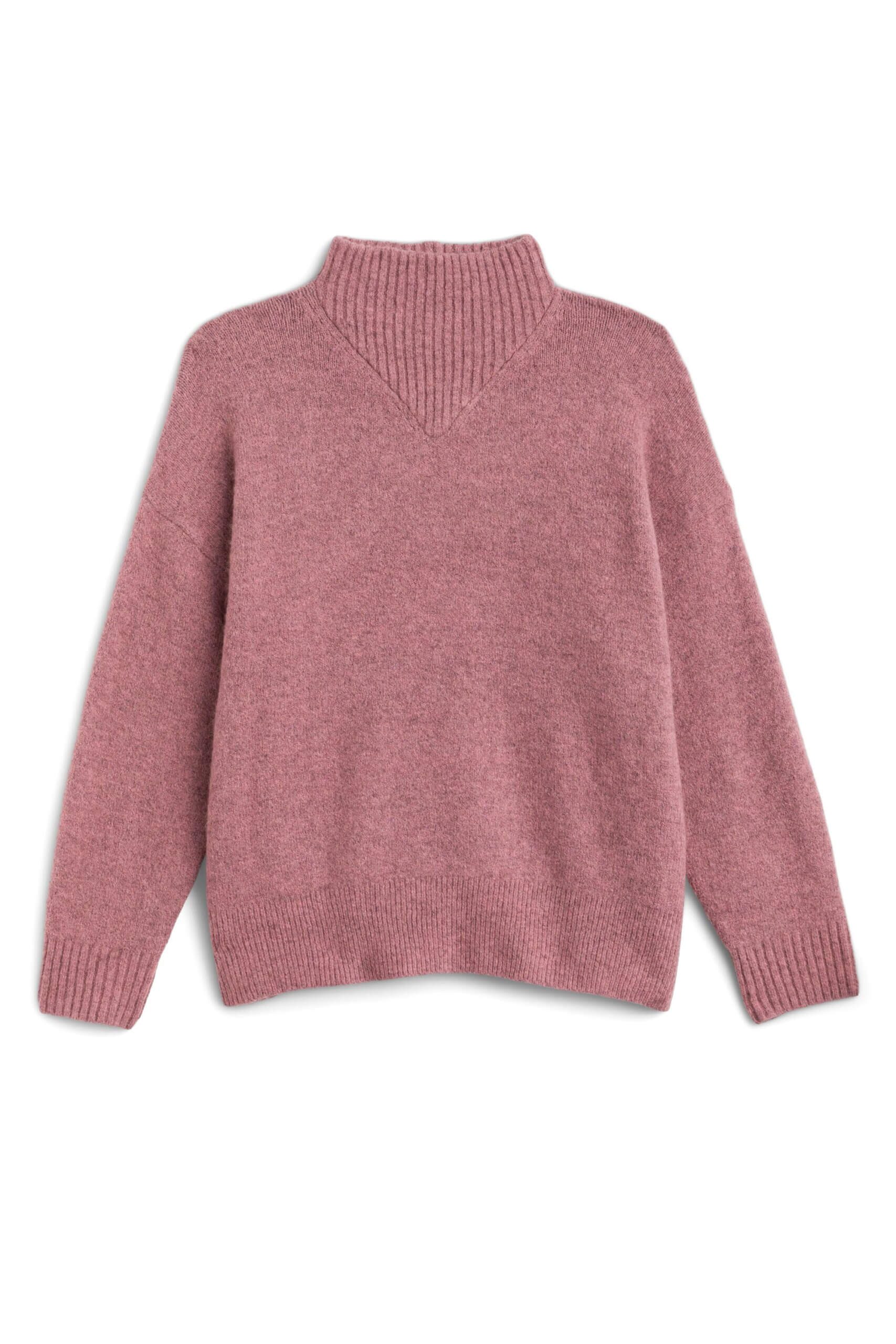 Stitch Fix women's dusty pink mock neck sweater.