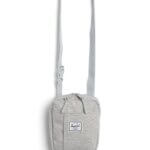 Stitch Fix women’s essential road trip packing list heather grey cross body bag with white and black brand logo.