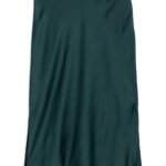 Stitch Fix women’s dark green satin pencil skirt.