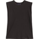 Stitch Fix women’s black shoulder pad tank top.
